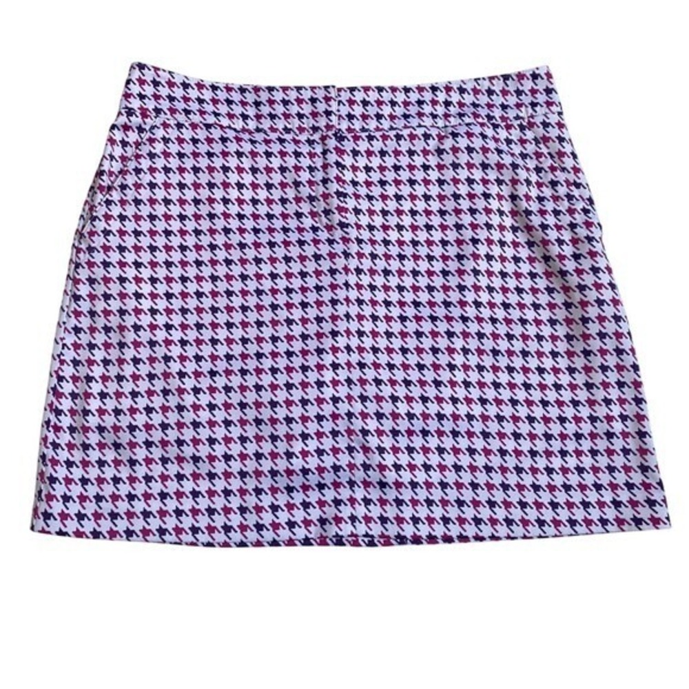 IZOD Golf Pink Purple Houndstooth Skort Womens 10 Tennis Pickleball NWOT